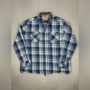 Men’s 5.11 Tactical Plaid Button Up Shirt XL Snap Front Blue